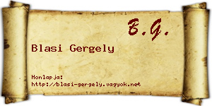 Blasi Gergely névjegykártya